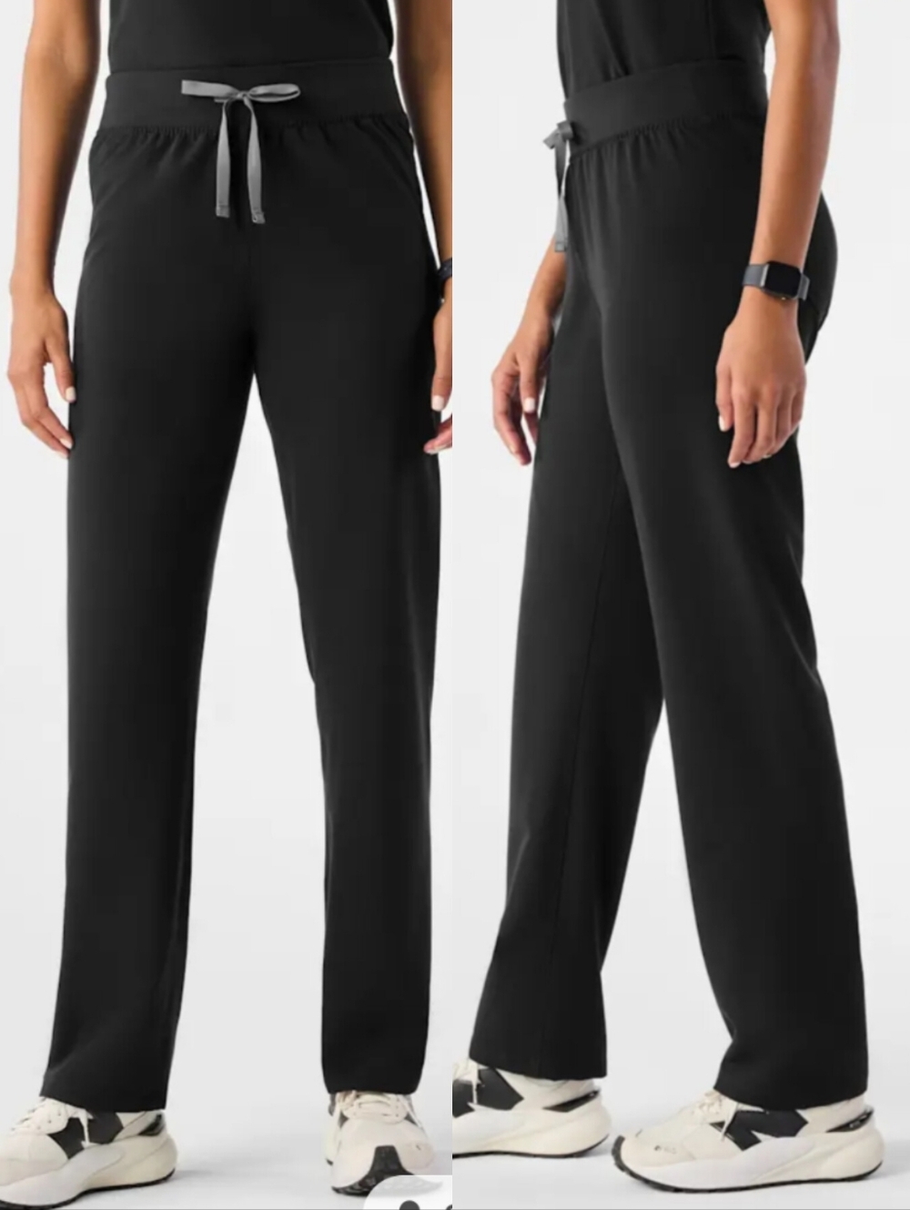 Figs High Waisted Livingston Basic Scrub Pants Straight Leg Black Womens Size MP